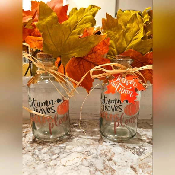 Other - Set of 2 Fall Glass Decor.